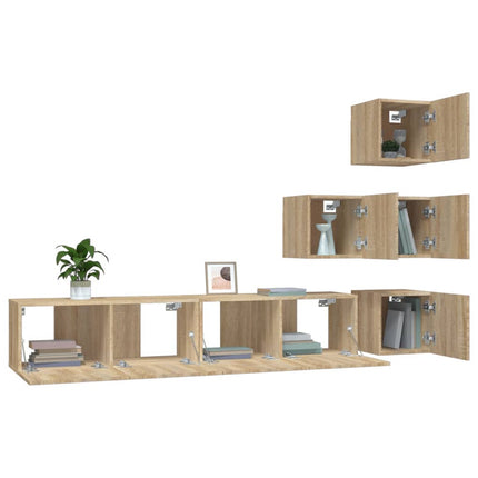 Väggmonterad tv-bänk somona-ek 37x37x72 cm konstruerat trä