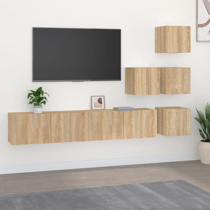 Väggmonterad tv-bänk somona-ek 37x37x72 cm konstruerat trä