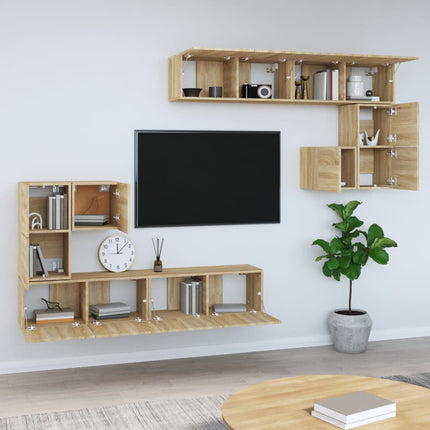 Väggmonterad tv-bänk somona-ek 37x37x72 cm konstruerat trä