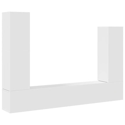 Tv-bänk 4 delar vit konstruerat trä