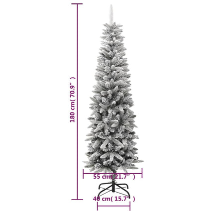 Smal plastgran med snö 180 cm PVC&PE