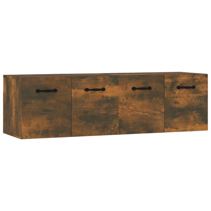 Väggskåp 2 st rökfärgad ek 80x35x36,5 cm konstruerat trä