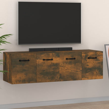 Väggskåp 2 st rökfärgad ek 80x35x36,5 cm konstruerat trä