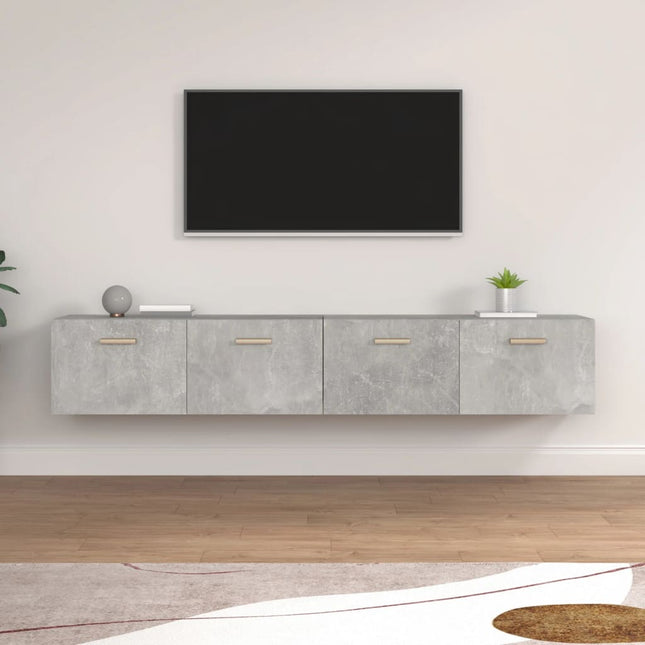Väggskåp 2 st betonggrå 100x36,5x35 cm konstruerat trä