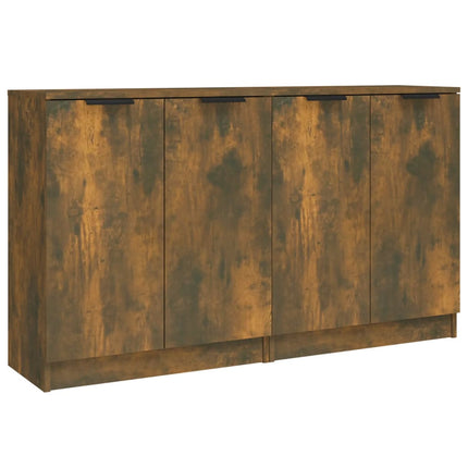 Skänkar 2 st rökfärgad ek 60x30x70 cm konstruerat trä