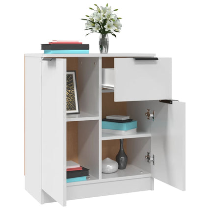 Skänk 2 delar vit 60x30x70 cm konstruerat trä
