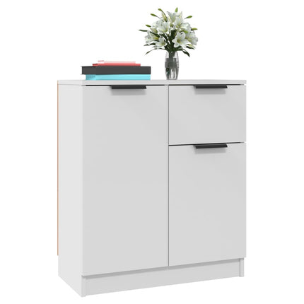 Skänk 2 delar vit 60x30x70 cm konstruerat trä