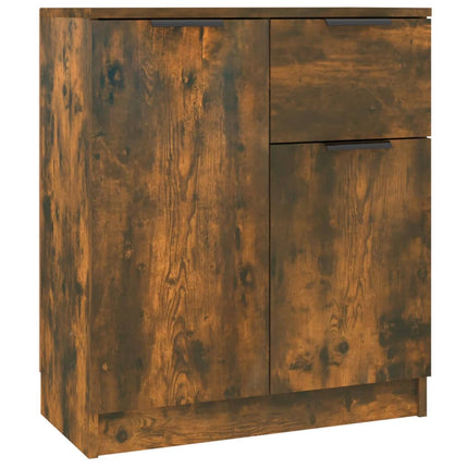 Skänk 2 delar rökfärgad ek 60x30x70 cm konstruerat trä