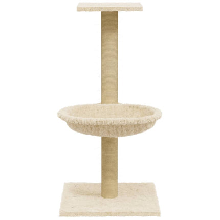 Klösträd med klöspelare sisal gräddvit 74 cm