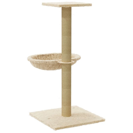 Klösträd med klöspelare sisal gräddvit 74 cm