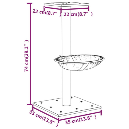 Klösträd med klöspelare sisal gräddvit 74 cm