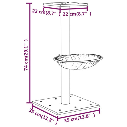 Klösträd med klöspelare sisal mörkgrå 74 cm