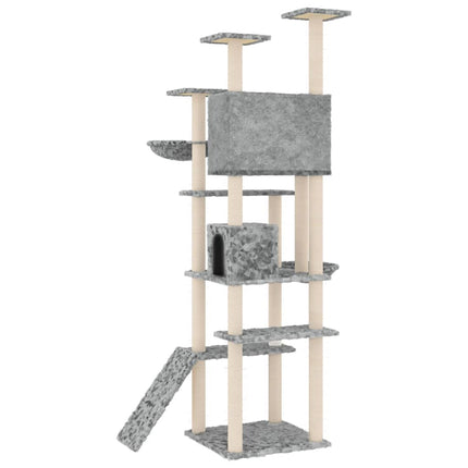 Katträd med klöspelare sisal ljusgrå 191 cm