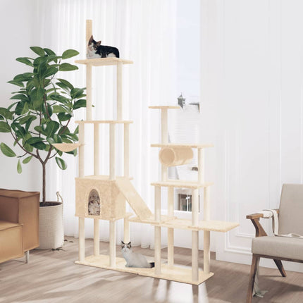 Katträd med klöspelare sisal gräddvit 279 cm