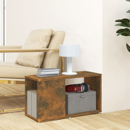 Tv-bänk rökfärgad ek 60x24x32cm konstruerat trä