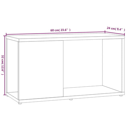 Tv-bänk rökfärgad ek 60x24x32cm konstruerat trä