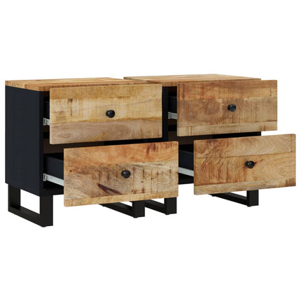 Nattduksbord 2 st 40x33x46 cm massivt mangoträ