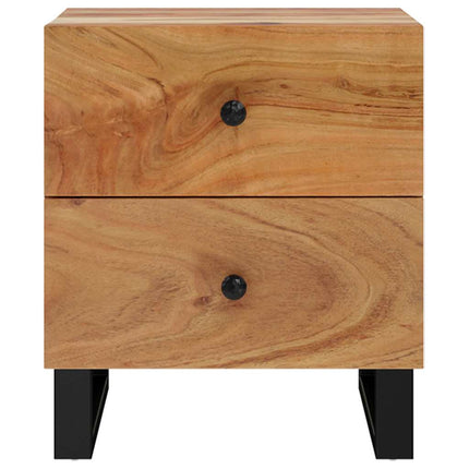 Nattduksbord 2 st 40x33x46 cm massivt akaciaträ