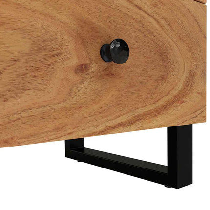 Nattduksbord 2 st 40x33x46 cm massivt akaciaträ