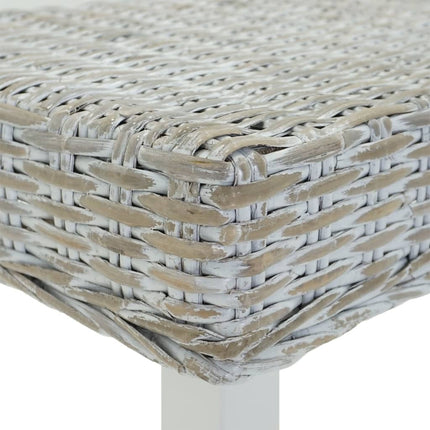 Bänk vit 160x35x45 cm kuburotting och massivt mahognyträ
