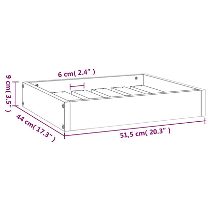 Hundbädd svart 51,5x44x9 cm massiv furu