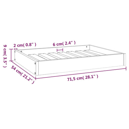 Hundbädd 71,5x54x9 cm massiv furu