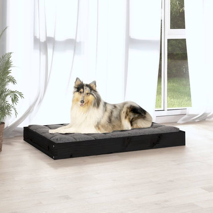 Hundbädd svart 91,5x64x9 cm massiv furu