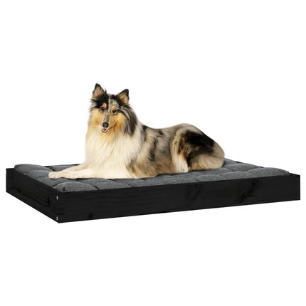 Hundbädd svart 91,5x64x9 cm massiv furu