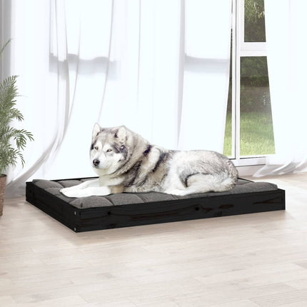Hundbädd svart 101,5x74x9 cm massiv furu