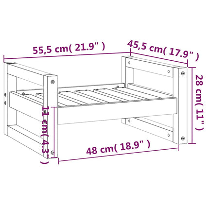 Hundbädd honungsbrun 55,5x45,5x28 massiv furu