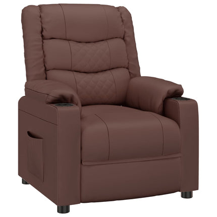 Reclinerfåtölj brun konstläder