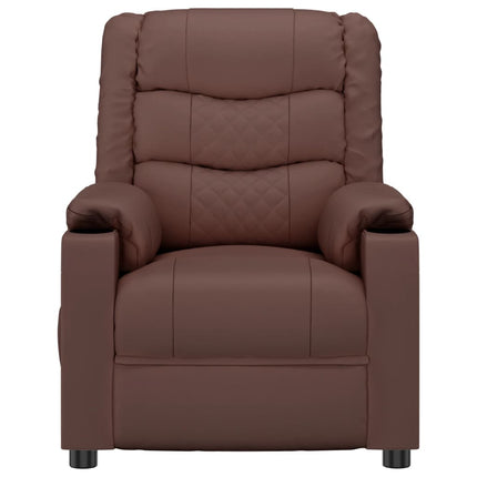 Reclinerfåtölj brun konstläder