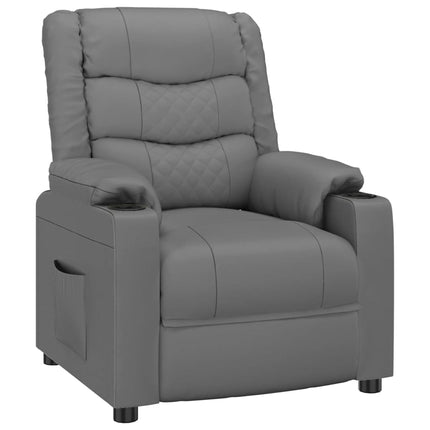 Reclinerfåtölj grå konstläder
