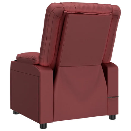 Reclinerfåtölj vinröd konstläder