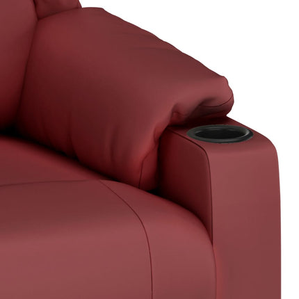 Reclinerfåtölj vinröd konstläder
