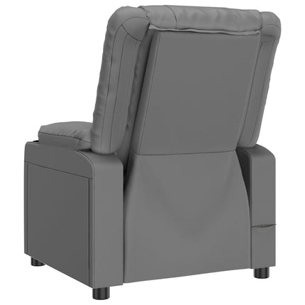 Massagefåtölj grå konstläder