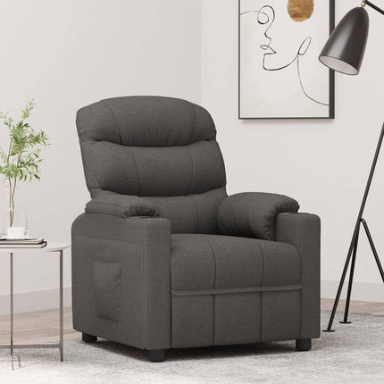 Reclinerfåtölj mörkgrå tyg