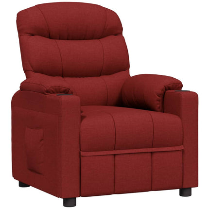 Reclinerfåtölj vinröd tyg