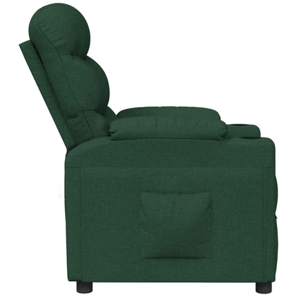 Reclinerfåtölj mörkgrön tyg