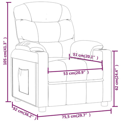 Reclinerfåtölj taupe tyg