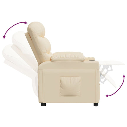Reclinerfåtölj gräddvit tyg