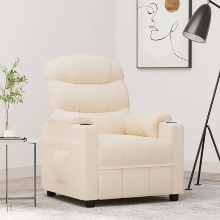 Reclinerfåtölj gräddvit tyg