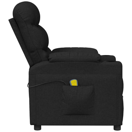 Massagefåtölj svart tyg