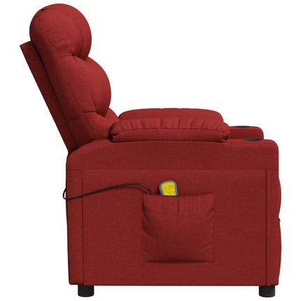 Massagefåtölj vinröd tyg