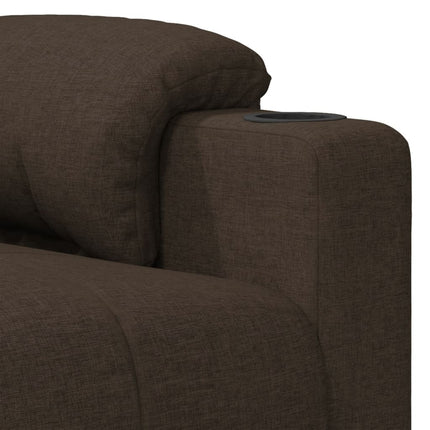 Massagefåtölj mörkbrun tyg