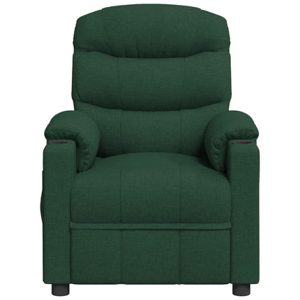 Massagefåtölj mörkgrön tyg