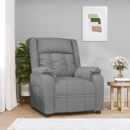 Reclinerfåtölj ljusgrå tyg