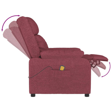 Massagefåtölj vinröd tyg