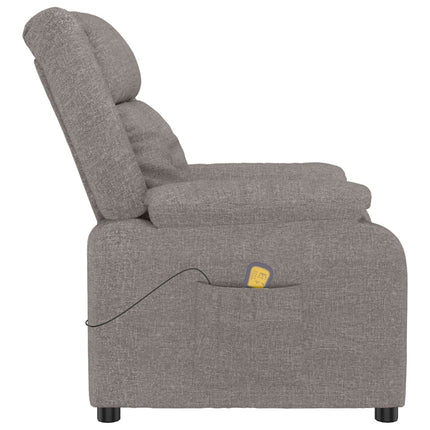 Massagefåtölj taupe tyg