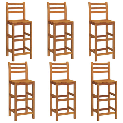 Barstolar 6 st massivt akaciaträ